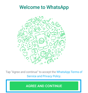 Whatsapp Create an Account- Step 1