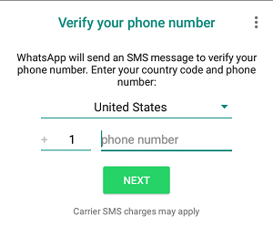 Whatsapp Create an Account - Step 2