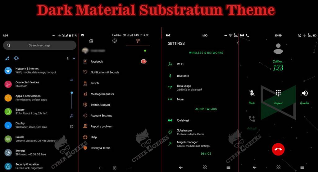 Dark Material Substratum Paid theme download