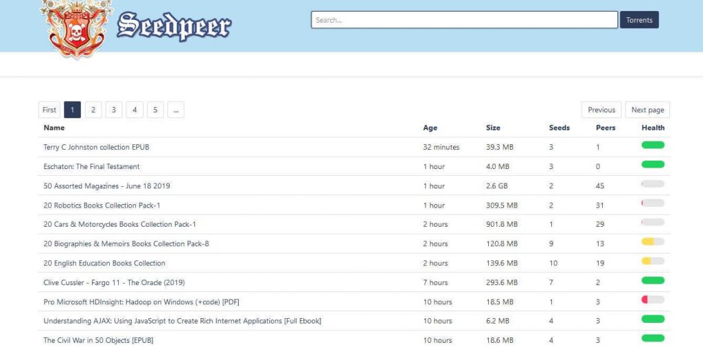 Seedpeer.me - ebook torrents